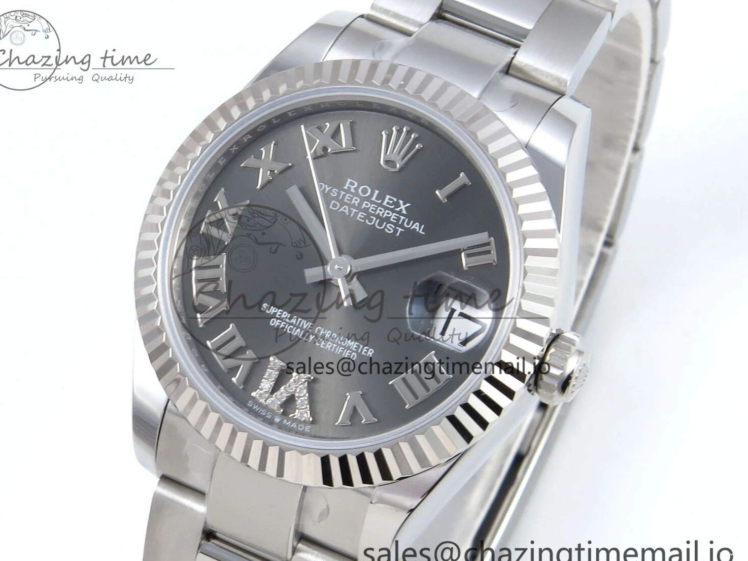 Edition Gray ARF Diamonds Roman Best 904L 2688 31 on 1:1 Oyster 278274 DateJust Bracelet ETA Steel Dial SS 1218
